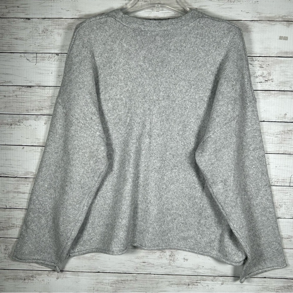 Member's Mark Boxy Rolled Hem V-Neck Soft Cardigan Light Grey Heather XXL NWT - Picture 3 of 7